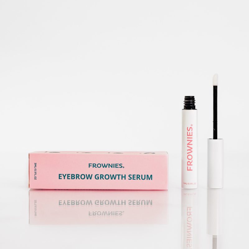 Frownies eyebrow serum pictured on a clean white background